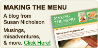 Susan Nicholson's Blog: Making the Menu