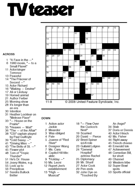 one of tv huxtables crossword